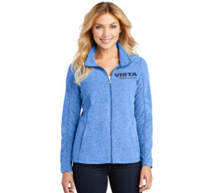 Vista Defense Technologies Port Authority Ladies Heather Microfleece Full Zip Jacket-Light Royal Heather