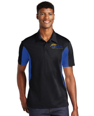 Vista Global Solutions Sport Tek Men’s Side Blocked Micropique Sport Wick Polo-Black/True Royal