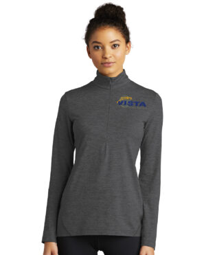 Vista Global Solutions Sport Tek Ladies Exchange 1.5 Long Sleeve 1/2 Zip-Graphite Heather