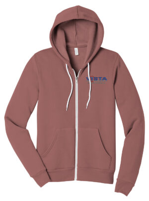 VIS Bella and Canvas Unisex Sponge Fleece Full Zip Hoodie-Mauve