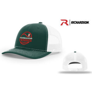 Boone Boys Tennis Richardson Pro Mesh Adjustable Trucker Cap Split-Dark Green/ White