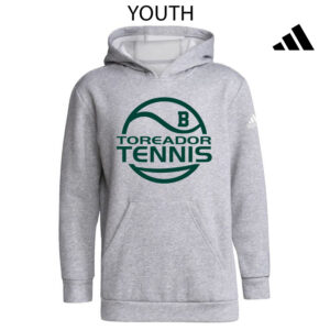 Boone Boys Tennis Adidas Youth Fleece Hooded Sweatshirt- Medium Grey Heather