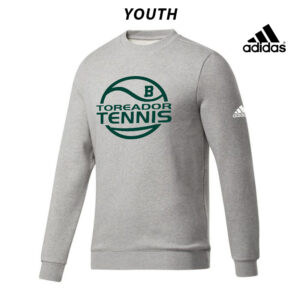 Boone Boys Tennis Adidas YOUTH Fleece Crewneck Sweatshirt- MedGrey Heather