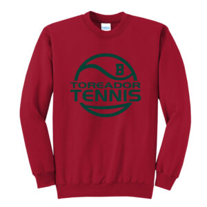 Boone Boys Tennis Unisex Core Fleece Crewneck Sweatshirt-Red