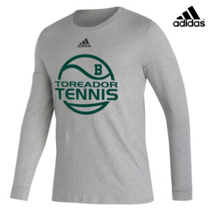 Boone Boys Tennis Adidas Badge of Sport (BOS) Pre Game Long Sleeve Tee – Heather Grey (L-3XL)