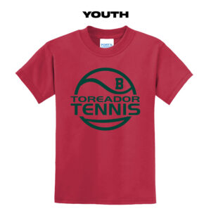 Boone Boys Tennis Youth Short Sleeve Tee-Red