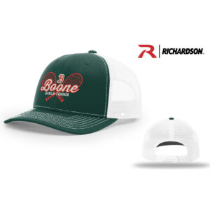 Boone Girls Tennis Richardson Pro Crown Mesh Back Adjustable back cap Split-Dark Green/White