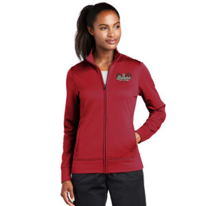 Boone Girls Tennis Sport Tek Ladies Sport Wick Fleece Full Zip Jacket-Deep Red