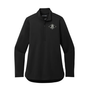 Baldwin Baseball Port Authority Ladies C-FREE Double Knit 1/4-Zip-Deep Black