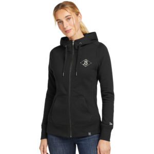 Baldwin Baseball New Era Ladies French Terry Full-Zip Hoodie-Black