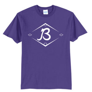 Baldwin Baseball Unisex Short Sleeve Tee-Purple