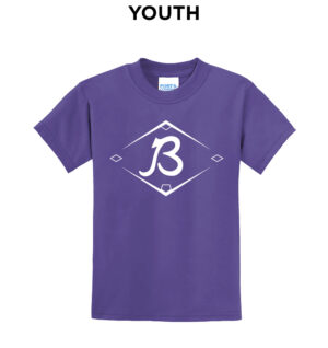 Baldwin Baseball Youth Short Sleeve Tee-Purple