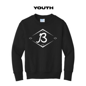 Baldwin Baseball Youth Fleece Crewneck Sweatshirt-Black