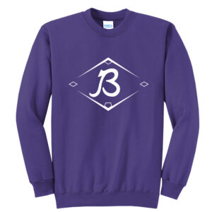 Baldwin Baseball Unisex Core Fleece Crewneck Sweatshirt-Purple