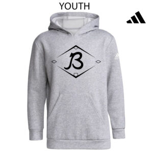 Baldwin Baseball Adidas Youth Fleece Hooded Sweatshirt- Medium Grey Heather