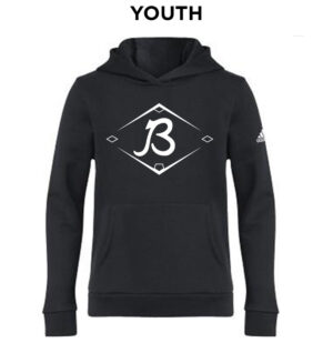 Baldwin Baseball Adidas Youth Fleece Hooded Sweatshirt- Black