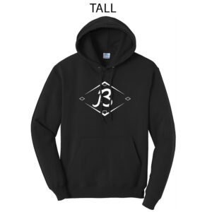 Baldwin Baseball Tall Fleece Hooded Sweatshirt-Black