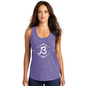 Baldwin Baseball District Made Ladies Perfect Tri Racerback Tank-Purple Frost