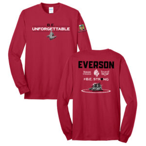 Everson Unisex Cotton Long Sleeve Tee-Red