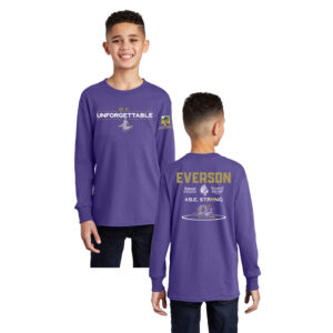 Everson Youth Cotton Long Sleeve Tee-Purple