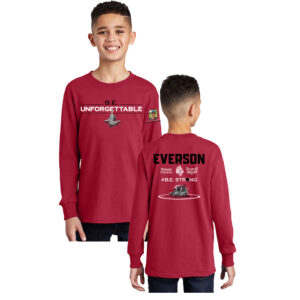 Everson Youth Cotton Long Sleeve Tee-Red