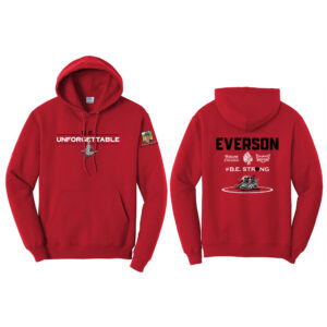 Everson Unisex Fleece Hooded Sweatshirt-Red