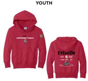 Everson Youth Fleece Hooded Sweatshirt-Red