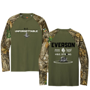 Everson Men Russell Outdoors Realtree Colorblock Performance Long Sleeve Tee-Olive Drab Green/ Realtree Edge