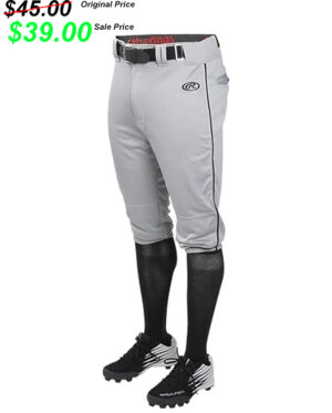 .11 Bettendorf Baseball Club Rawlings Launch ADULT Piped Knicker baseball Pant-Grey/Black