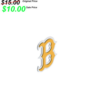 .15 Bettendorf Baseball Club Bettendorf Baseball  Baseball Custom 3D B Helmet Decal-GOLD/WHITE – for black helmets