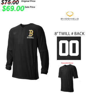 .19 Bettendorf Baseball Club Evoshield Long sleeve BP Jacket with removable sleeves – Black