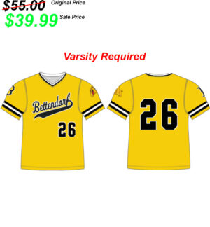 .01 Bettendorf Baseball Club Allesson Sublimated Baseball Jersey V-Neck Gold