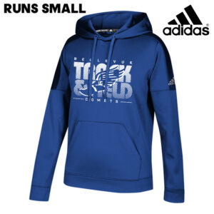 Bellevue Track Field Adidas Womens Team Issue Hooded Sweatshirt -Royal  Melange   RUNS SMALL