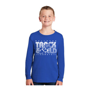 Bellevue Track Field Youth Cotton Long Sleeve Tee-Royal