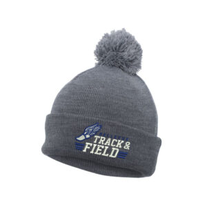 Bellevue Track Field Augusta Sportswear Pom Beanie solid color stocking cap-Grey heather