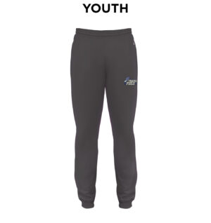 Bellevue Track Field Badger tech fleece YOUTH jogger pant w/rib cuff bottom (sweatpant)-Graphite