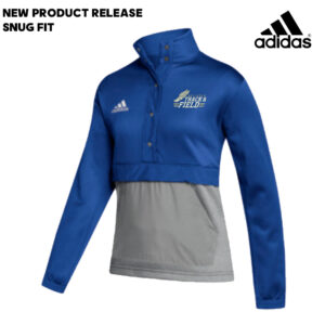 Bellevue Track Field Adidas Women’s Team Issue color block 1/4 snap pullover – Team Royal /Grey