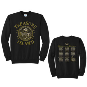 Boone Treasure Island Unisex Fleece Crewneck Sweatshirt-Black