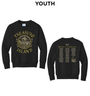 Boone Treasure Island Youth Fleece Crewneck Sweatshirt-Black