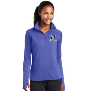 Baxter Track Field Sport-Tek Ladies Sport-Wick Stretch 1/2-Zip Pullover-Iris Purple