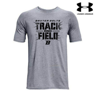 Baxter Track Field Men Under Armour Athletics soft cotton blend T-shirt-Steel Grey Heather