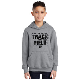 Baxter Track Field Youth Fleece Hooded Sweatshirt-Athletic Heather