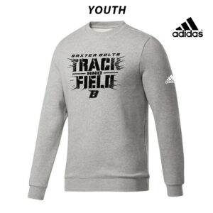 Baxter Track Field Adidas YOUTH Fleece Crewneck Sweatshirt- MedGrey Heather