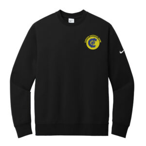 Clinton National Bank Men Nike Club Fleece Sleeve Swoosh Crew-Black