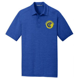 Clinton National Bank Men Port Authority Digi Heather Performance Polo-True Royal