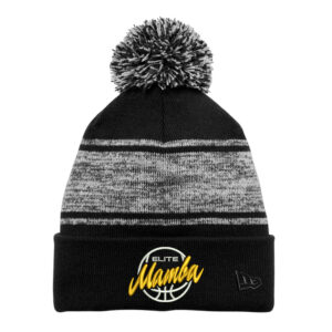 Elite Mamba Basketball New Era Knit Chilled Pom Beanie-Black/Graphite