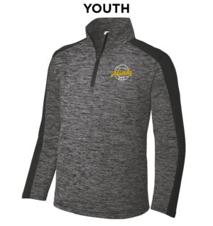 Elite Mamba Basketball Sport-Tek YOUTH PosiCharge Electric Heather Colorblock 1/4 Zip-Grey/Black/Electric