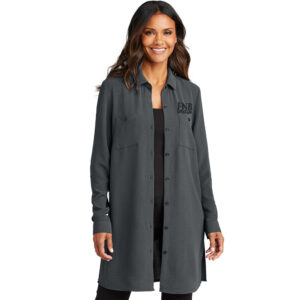 FNB Port Authority Women’s Textured Crepe Long Tunic-Graphite