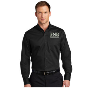 FNB Port Authority SuperPro twill button down long sleeve shirt men-Black