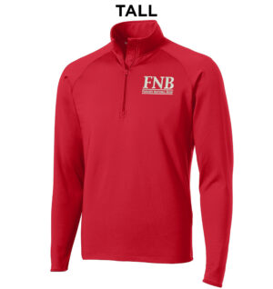 FNB Sport-Tek TALL Sport-Wick Stretch 1/2-Zip Pullover-Red